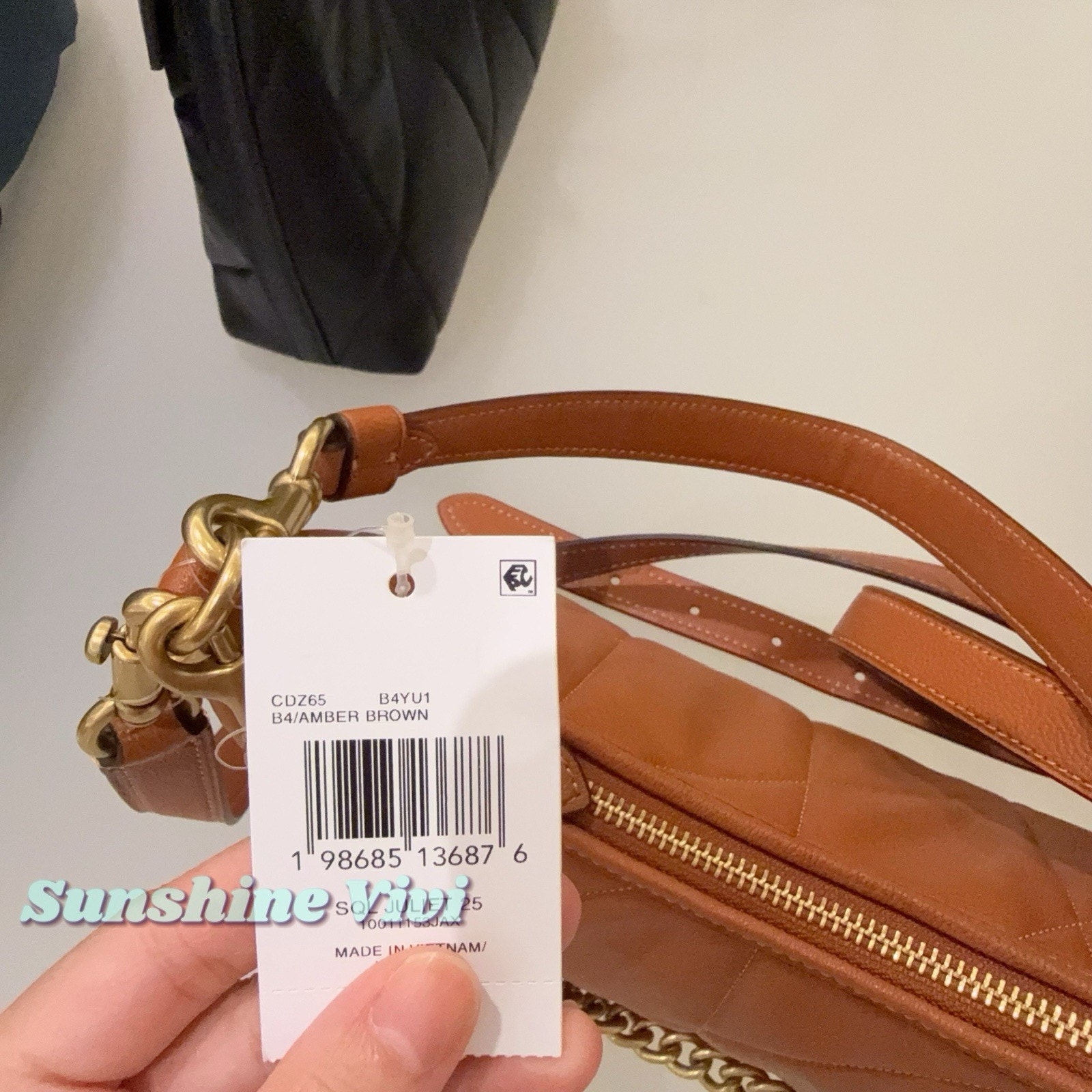 Nwt Coach Juliet Shoulder Bag 25 Quilting Smooth Leather Cdz65 Amber Brown — image 6 of 8
